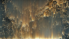Tapet personalizat fine art in nuante de auriu si negru golden northen lights