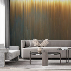 Tapet personalizat fine art in combinatii de dungi aurii pe fundal negru smooth blend upside