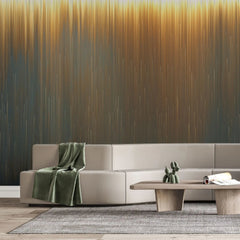 Tapet personalizat fine art in combinatii de dungi aurii pe fundal negru smooth blend upside