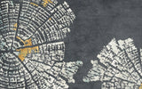 Tapet personalizat fine art cu inele de copac tip buturuga in nuante de gri si auriu grey 'n gold tree rings