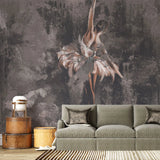Tapet personalizat fine art cu balerina pe un fundal maro inchis ballerina