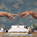 Tapet personalizat fine art cu reinterpretarea faimoasei fresce creatia” the creation