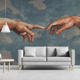 Tapet personalizat fine art cu reinterpretarea faimoasei fresce creatia” the creation