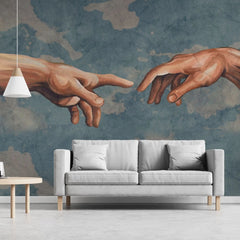 Tapet personalizat fine art cu reinterpretarea faimoasei fresce creatia” the creation