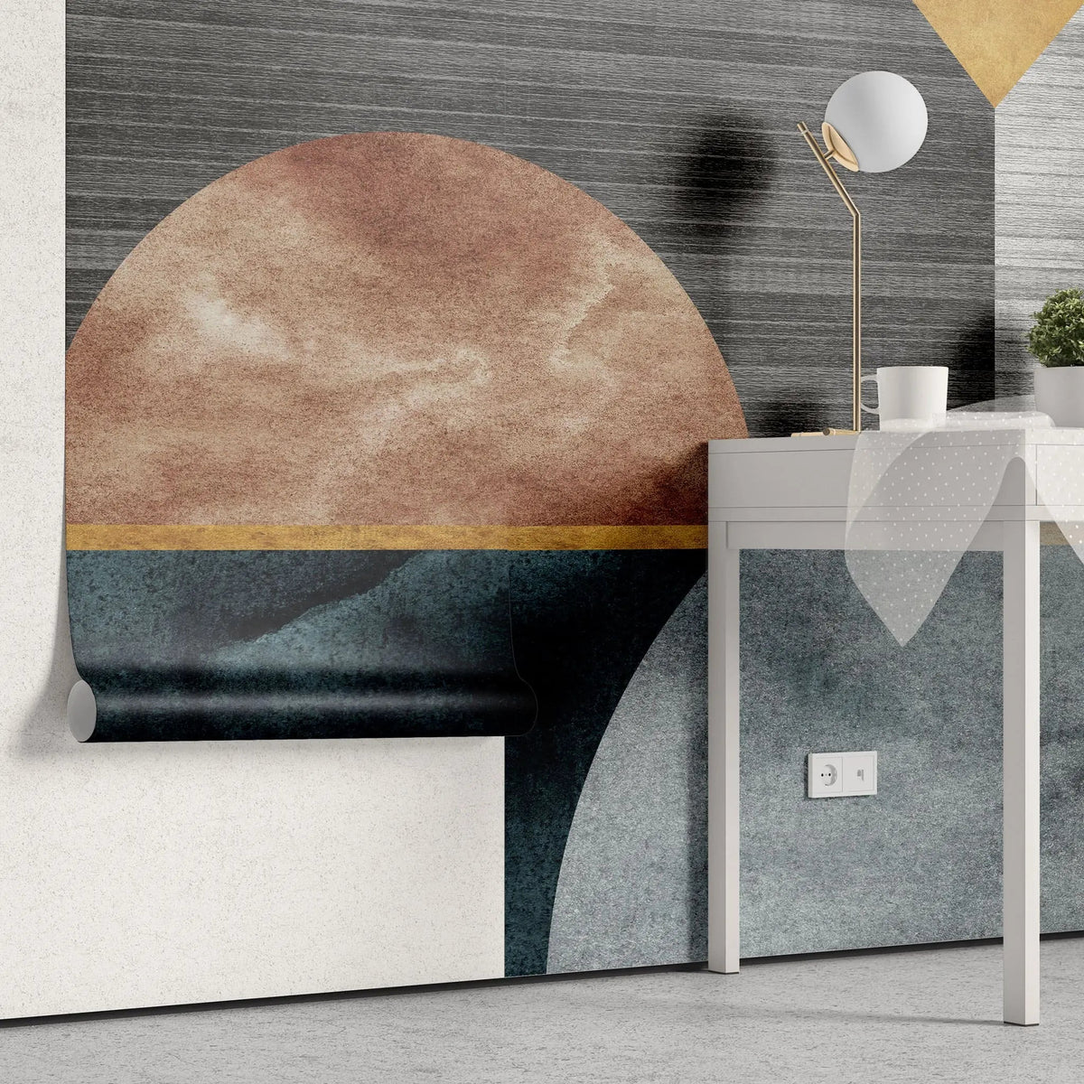Tapet personalizat fine art cu forme abstracte aflate in aliniament alignment