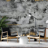 Tapet personalizat fine art cu textura de perete pictat in alb negru si auriu golden black smudge