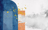 Tapet personalizat fine art cu design abstract si pate de culoare yellow splash