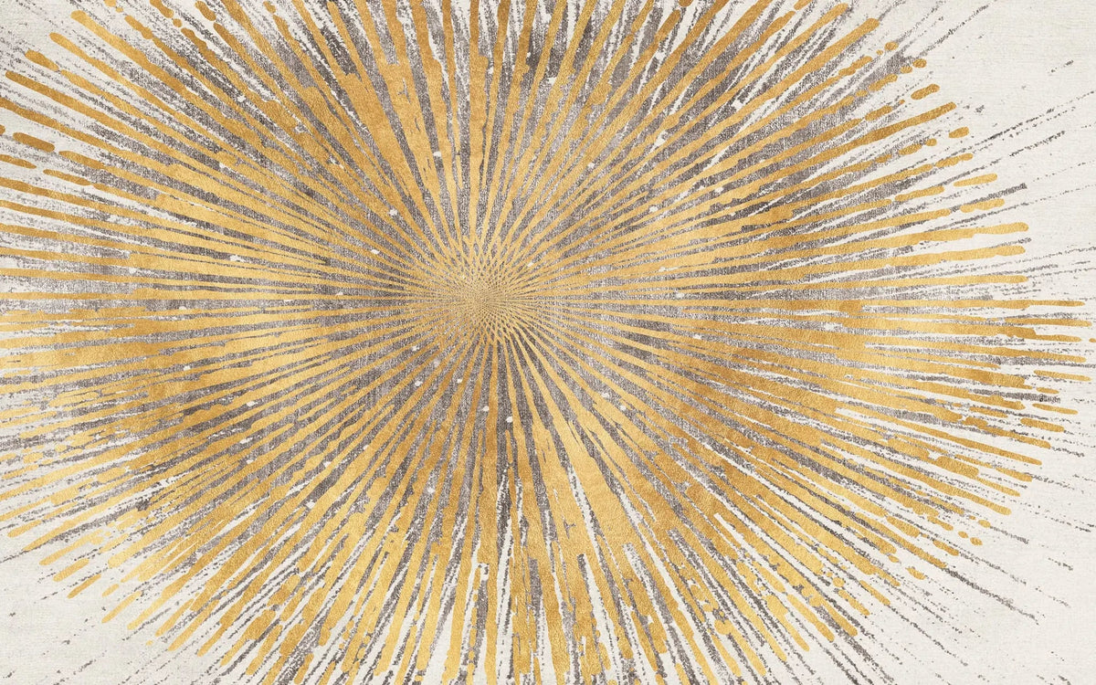 Tapet personalizat fine art cu dungi radiante aurii golden goddess