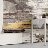 Tapet personalizat fine art cu dungi abstracte aurii si negre black meets gold
