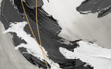 Tapet personalizat fine art cu vopsea acrilica neagra si dungi aurii black acrylic