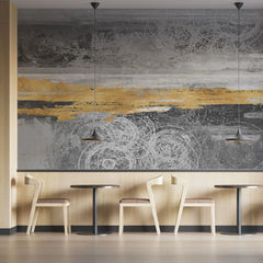 Tapet personalizat fine art cu structura abstracta in nuante de gri si aramiu winter sunset