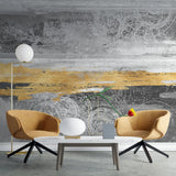 Tapet personalizat fine art cu structura abstracta in nuante de gri si aramiu winter sunset
