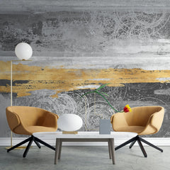 Tapet personalizat fine art cu structura abstracta in nuante de gri si aramiu winter sunset