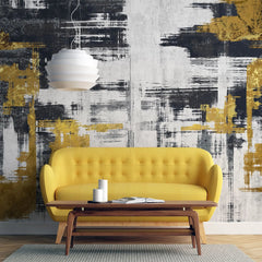 Tapet personalizat fine art cu texturi abstracte in negru si auriu fine arts in gold