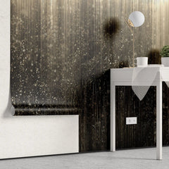 Tapet personalizat fine art cu ploaie de sclipici pe fundal negru glitter shower