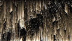 Tapet personalizat fine art in nuante de auriu si negru dark golden northen lights