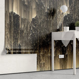 Tapet personalizat fine art in nuante de auriu si negru dark golden northen