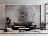Tapet personalizat fine art cu balerina gratioasa pe un fundal gri deshis cu textura stucco