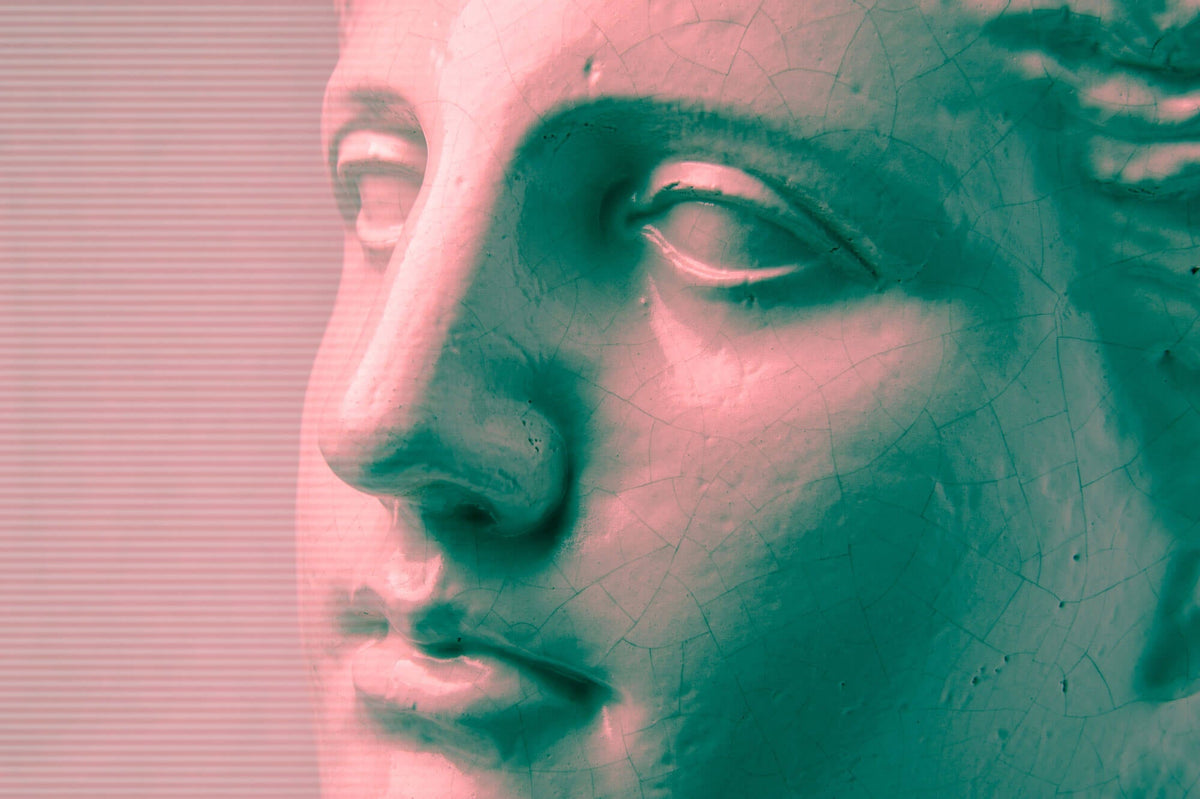 Tapet Personalizat Fine Art cu sculptura de ipsos in inflarosu - GYPSUM SCULPTURE