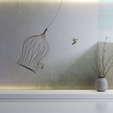 Tapet Personalizat Fine Art cu pasare salbatica evadand din colivie - BIRDCAGE FREE