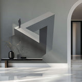 Tapet Personalizat Fine Art cu constructie de ciment in iluzie optica - TRIANGLE ILLUSION