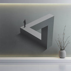 Tapet Personalizat Fine Art cu constructie de ciment in iluzie optica - TRIANGLE ILLUSION