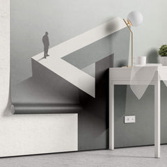 Tapet Personalizat Fine Art cu constructie de ciment in iluzie optica - TRIANGLE ILLUSION