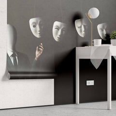 Tapet Personalizat Fine Art cu om si mastile sale - EXPRESSIONS