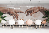Tapet Personalizat Fine Art cu Creatia in varianta abstracta si cu textura vintage - THE CREATION BEIGE