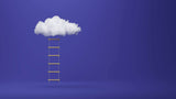 Tapet Personalizat Fine Art cu scara catre nor intr-un fundal albastru - STUDIO CLOUD