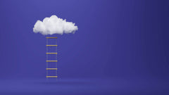 Tapet Personalizat Fine Art cu scara catre nor intr-un fundal albastru - STUDIO CLOUD
