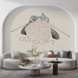 Tapet Personalizat Fine Art cu creier crosetat intr-o viziune abstracta - BRAIN CROCHE