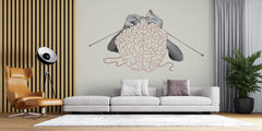Tapet Personalizat Fine Art cu creier crosetat intr-o viziune abstracta - BRAIN CROCHE