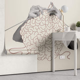 Tapet Personalizat Fine Art cu creier crosetat intr-o viziune abstracta - BRAIN CROCHE