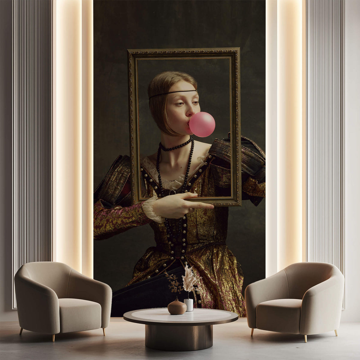 Tapet Personalizat Fine Art cu femeie in haine medievale reprezentand generatia Z - HISTORICAL GEN Z