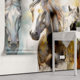 Tapet Personalizat Fine Art cu trei cai pictati in stil abstract - HIGH HORSES