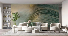 Tapet personalizat fotografie cu valurile marii in lumina apusului sunset waves