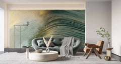 Tapet personalizat fotografie cu valurile marii in lumina apusului sunset waves