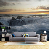 Tapet personalizat fotografie cu cascada surprinsa la rasarit dawn waterfall