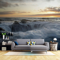 Tapet personalizat fotografie cu cascada surprinsa la rasarit dawn waterfall