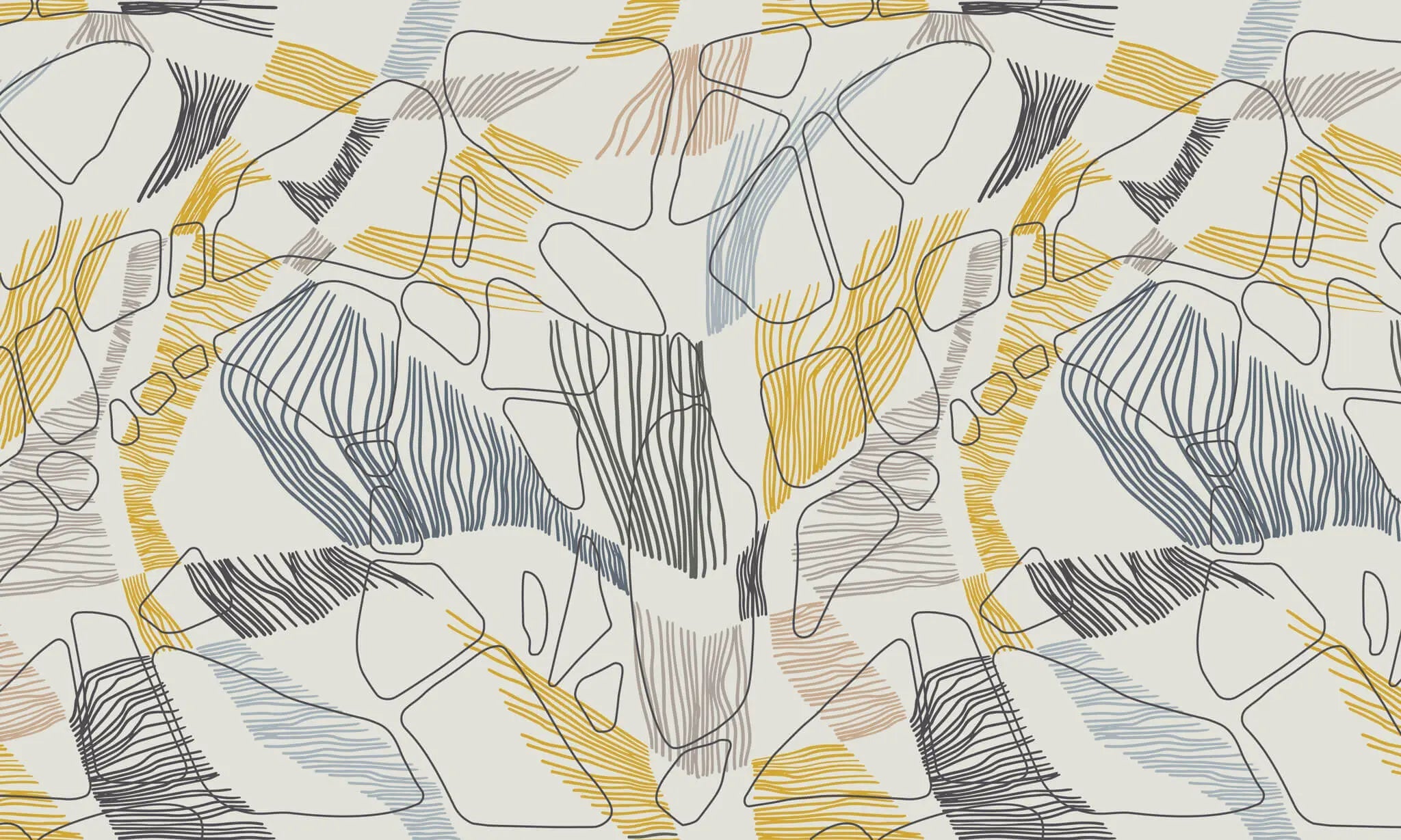 Tapet personalizat line art cu modele abstracte colorate abstract line art