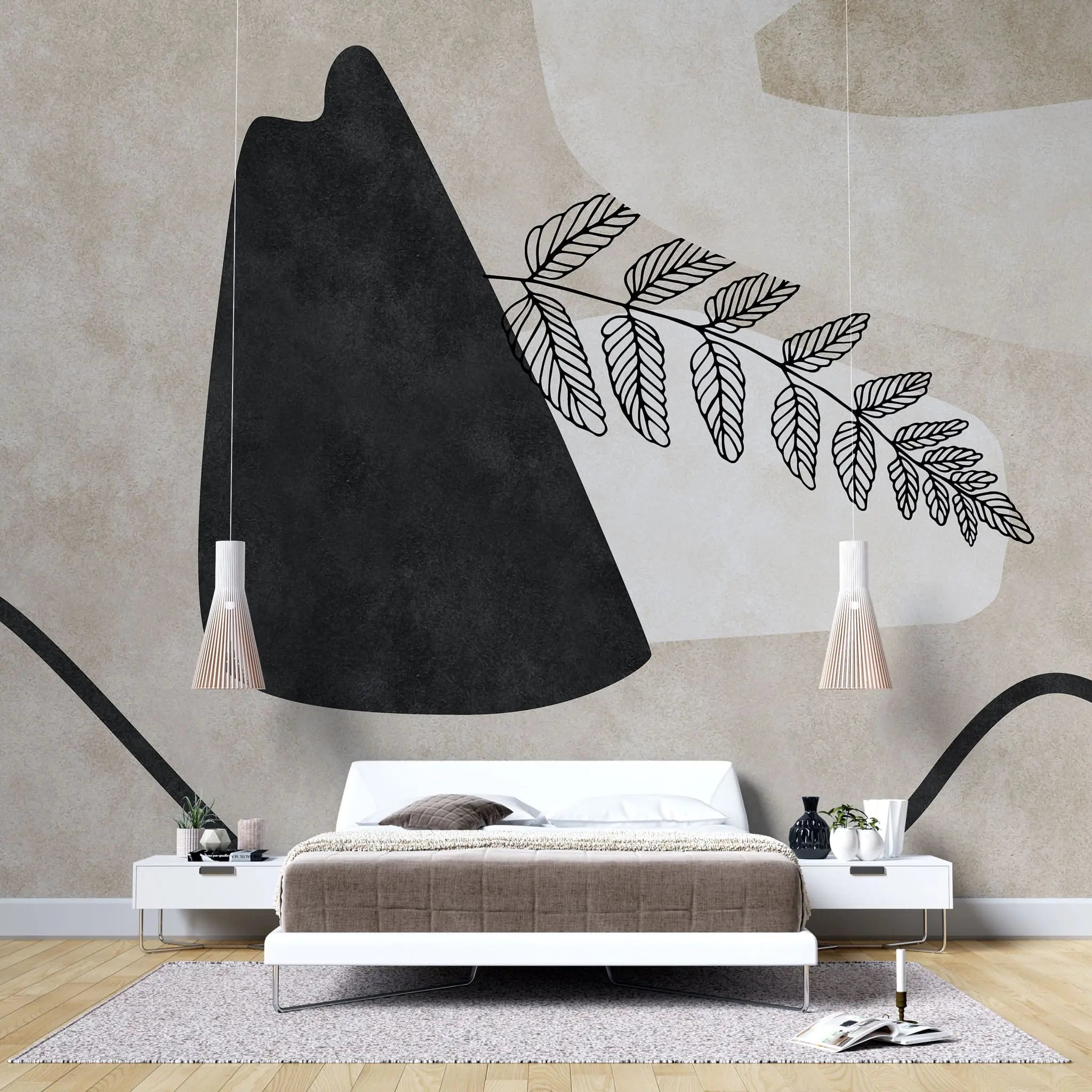 Tapet personalizat line art cu design minimalist minimalist art