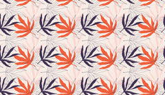 Coral Leaves Personalised Wallpaper