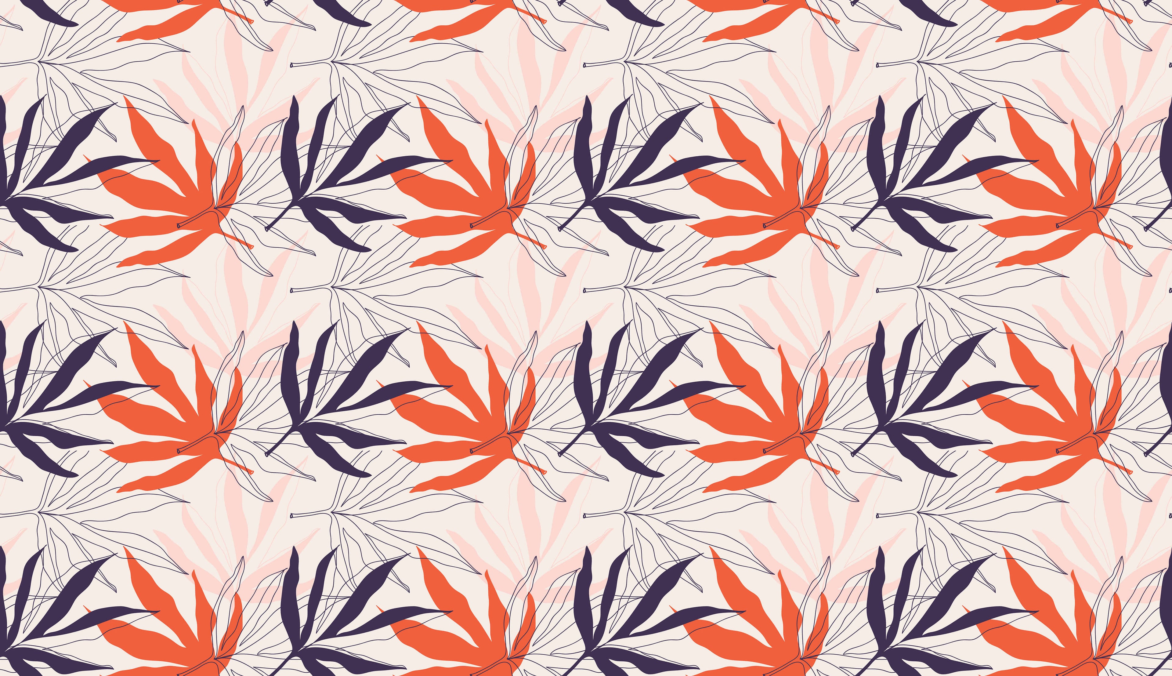Tapet personalizat - CORAL LEAVES