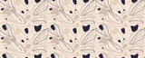 Beige Line Tulips Personalised Wallpaper