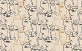 Line Art Faces Personalised Wallpaper