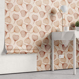 Tapet personalizat Line Art cu frunze mici in nuante de portocaliu - LITTLE ORANGE LEAVES