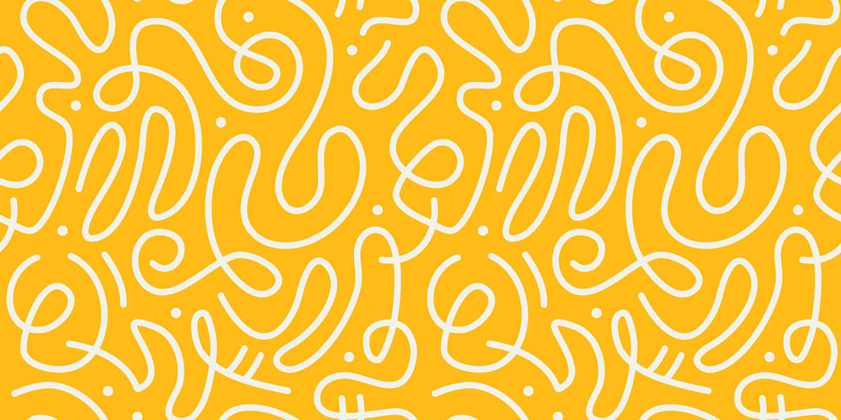 Tapet personalizat Line Art cu model modern minimalist jucaus in nuante vibrante de galben - YELLOW BRIGHT