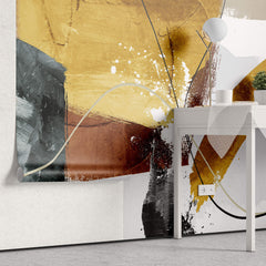 Tapet personalizat Line Art cu pictura abstracta si textura stil plaster - ABSTRACT PAINT LINES