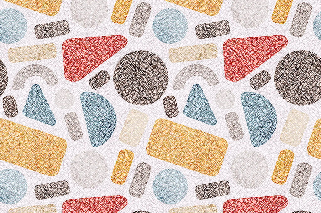 Tapet personalizat modern cu forme geometrice punctate colorate in stil retro retro dots